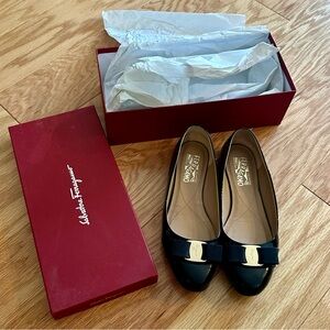 Salvatore Ferragamo Blank Patent Ballet Flats Size 8